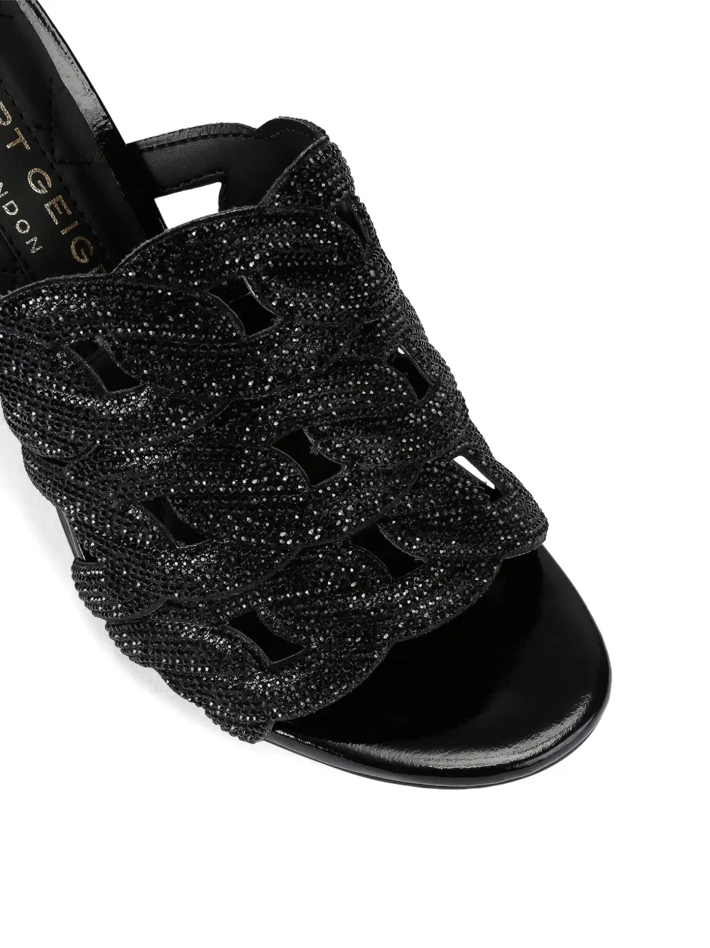 Kurt Geiger London 85 mm sandalen met kristallen ketting Zwart