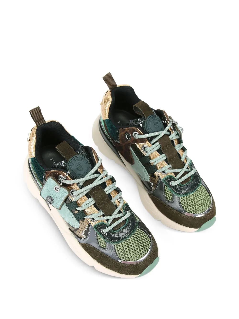 Kurt Geiger London Kurt Runner mesh sneakers met luipaardprint - Groen