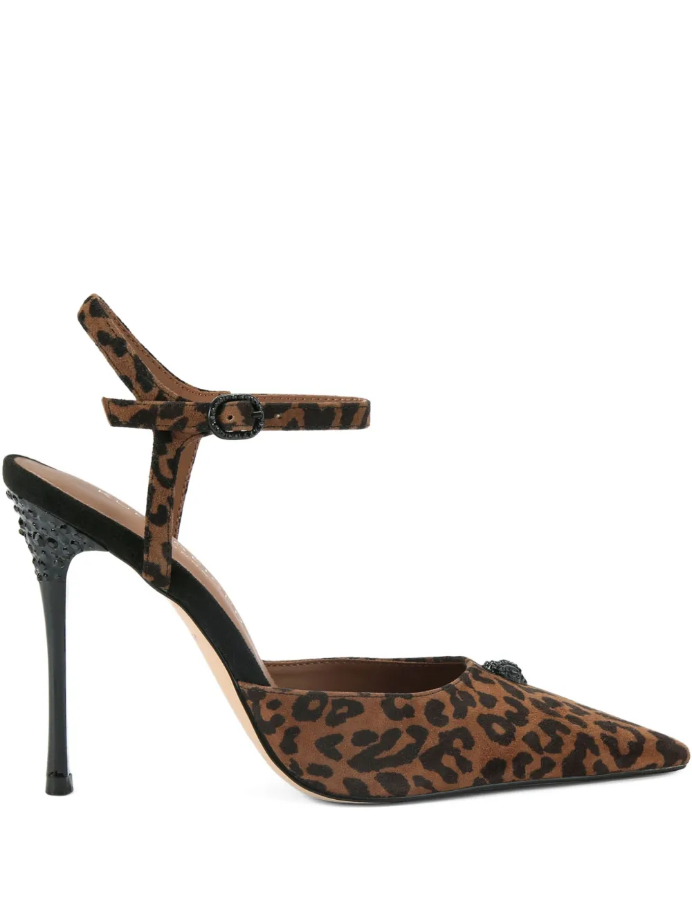 Kurt Geiger London 105 mm pumps met luipaardprint en adelaar-detail Bruin