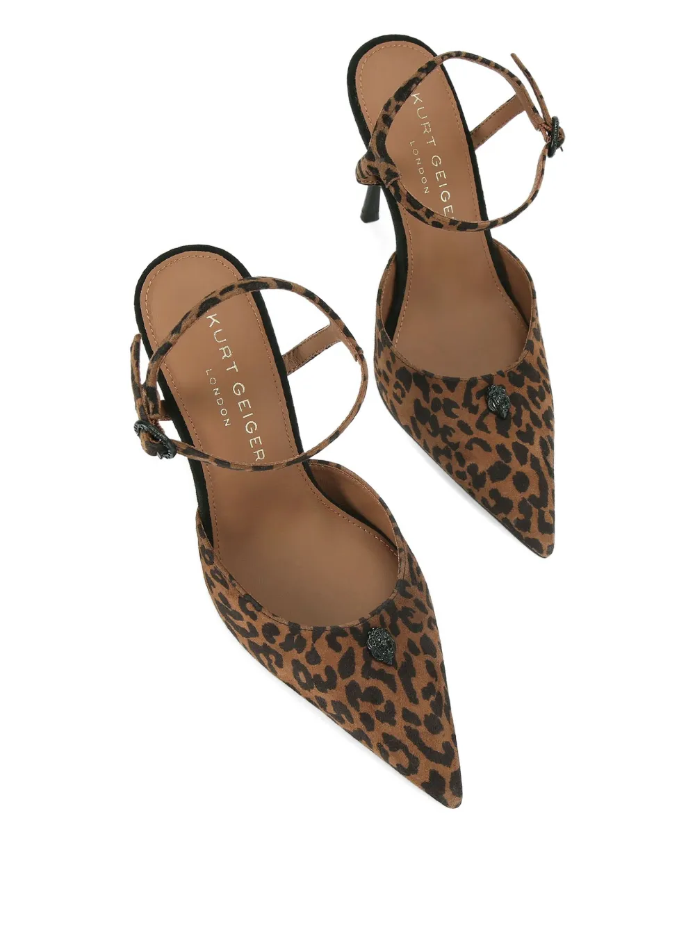 Kurt Geiger London 105 mm pumps met luipaardprint en adelaar-detail Bruin