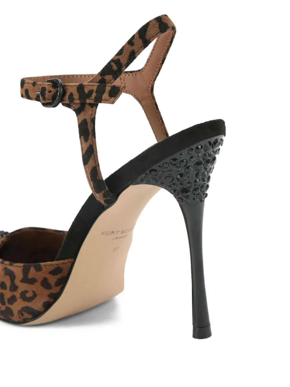 Kurt Geiger London 105 mm pumps met luipaardprint en adelaar-detail Bruin