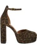Kurt Geiger London Shoreditch leopard-print platform pumps - Brown