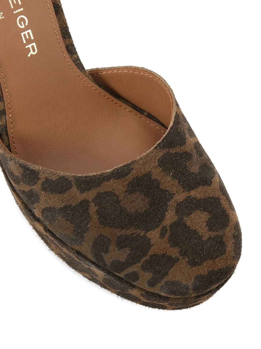 Kurt Geiger London Shoreditch pumps met luipaardprint en plateauzool Bruin