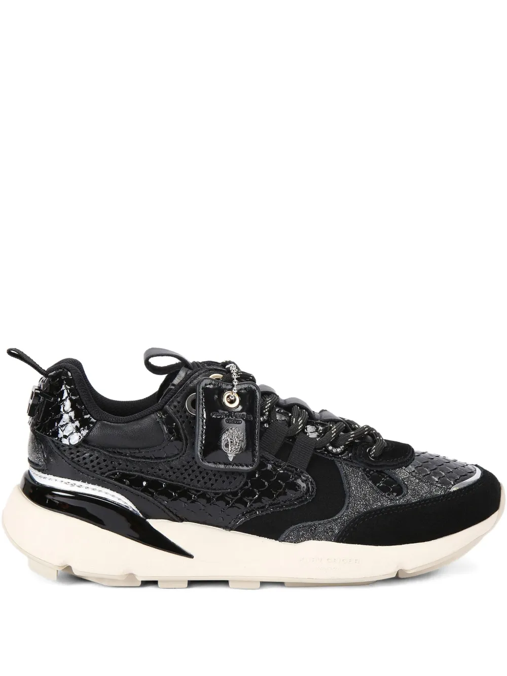 Kurt Geiger London Kurt Runner snake-embossed mesh sneakers Black