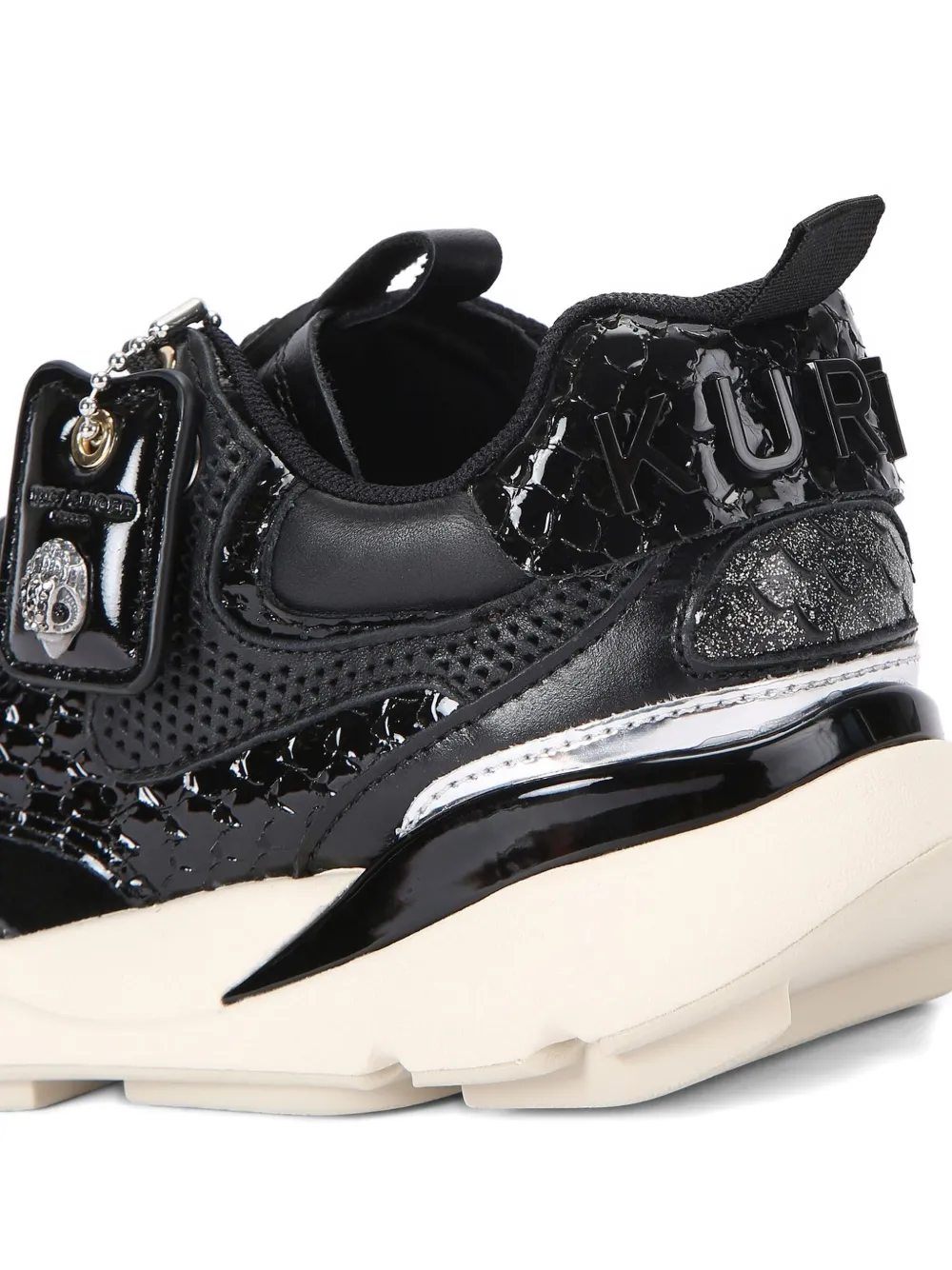 Kurt Geiger London Kurt Runner snake-embossed mesh sneakers Black