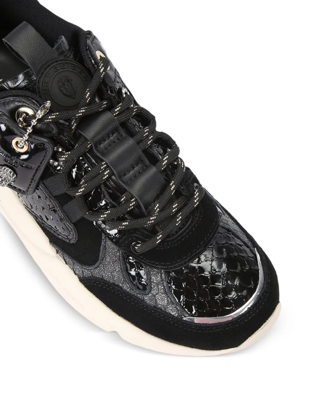 Kurt Geiger London Kurt Runner snake-embossed mesh sneakers Black