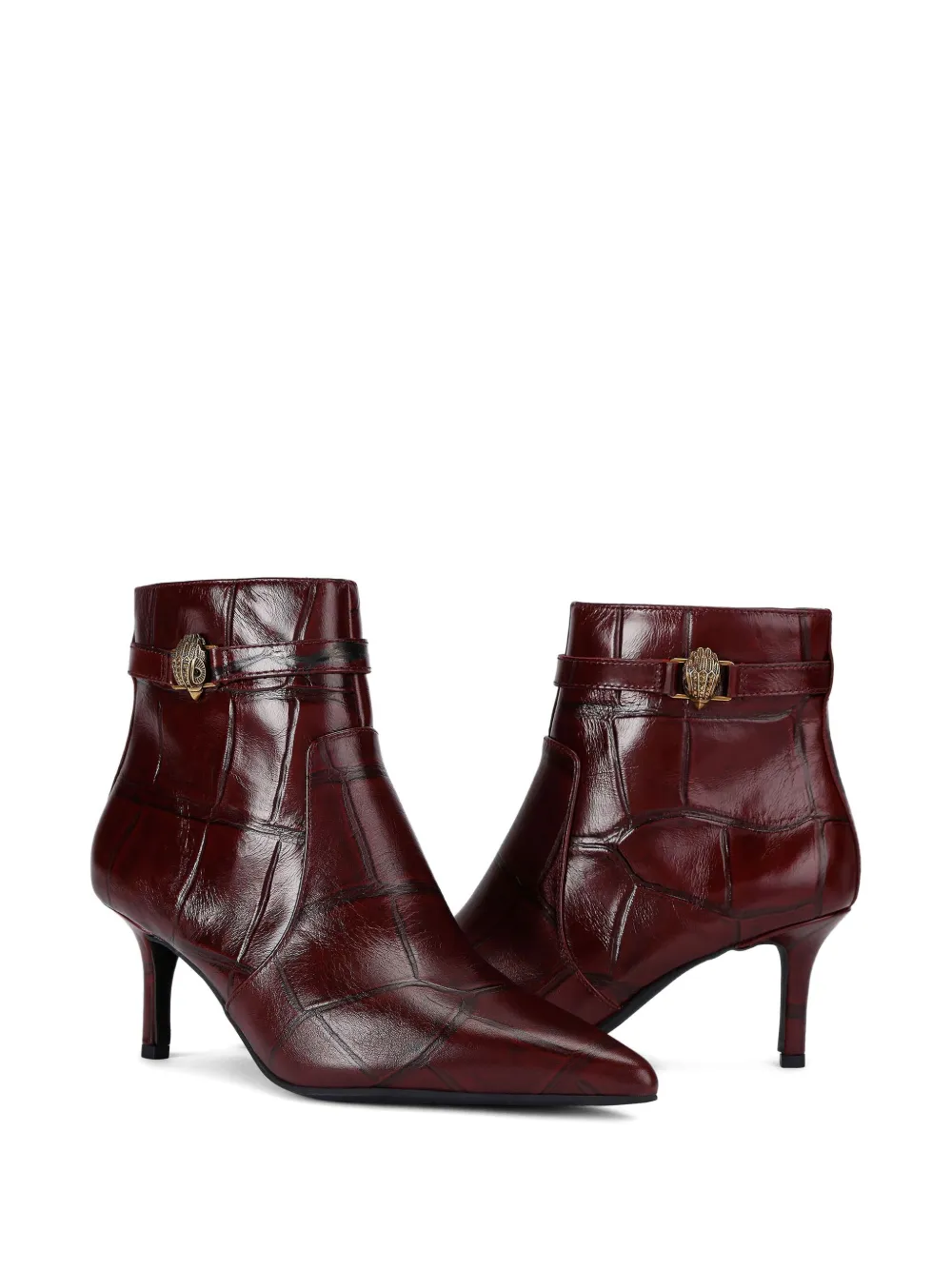 Kurt Geiger London 65 mm Kensington laarzen met krokodillen-reliëf Rood