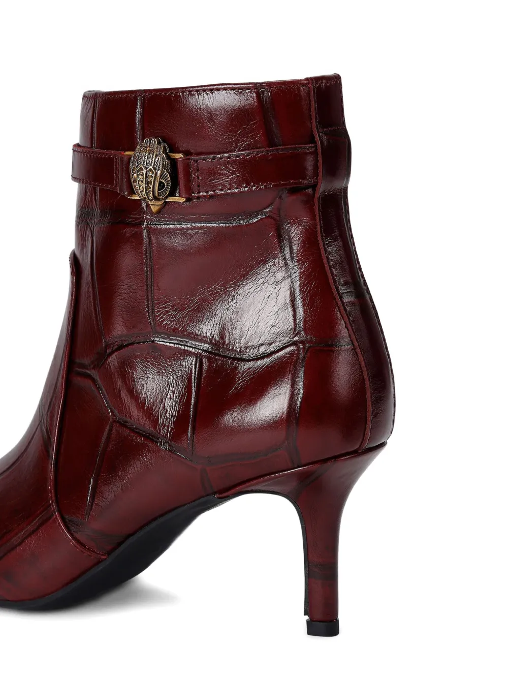 Kurt Geiger London 65 mm Kensington laarzen met krokodillen-reliëf Rood