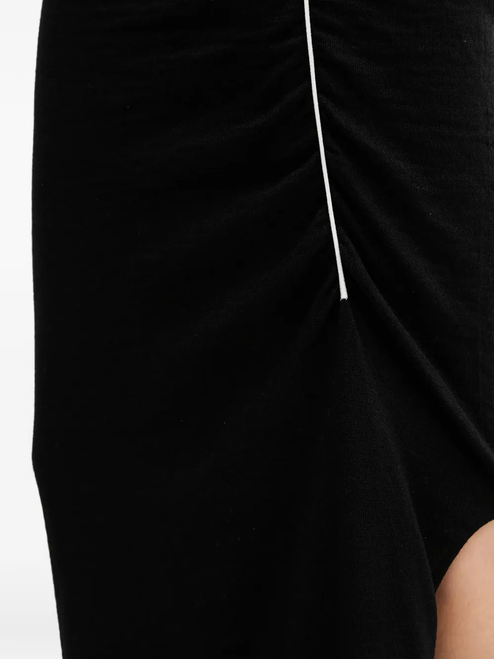 Liviana Conti Maxi-jurk met zijstreep en lange mouwen Zwart