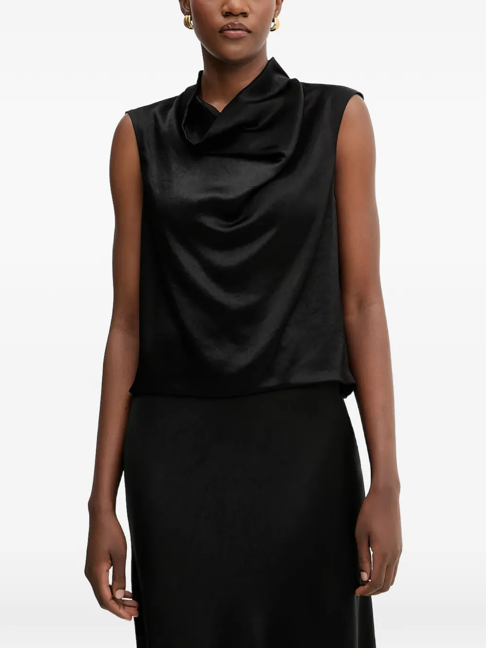 Liviana Conti Ava cowl-neck sleeveless top - Nero