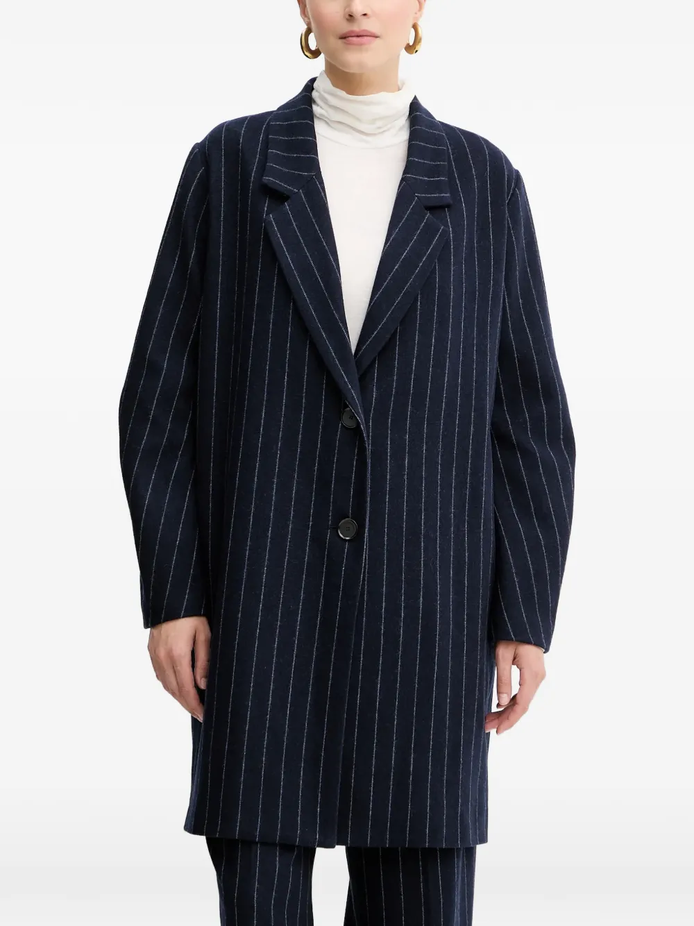Liviana Conti Richard pinstripe button coat - Blu