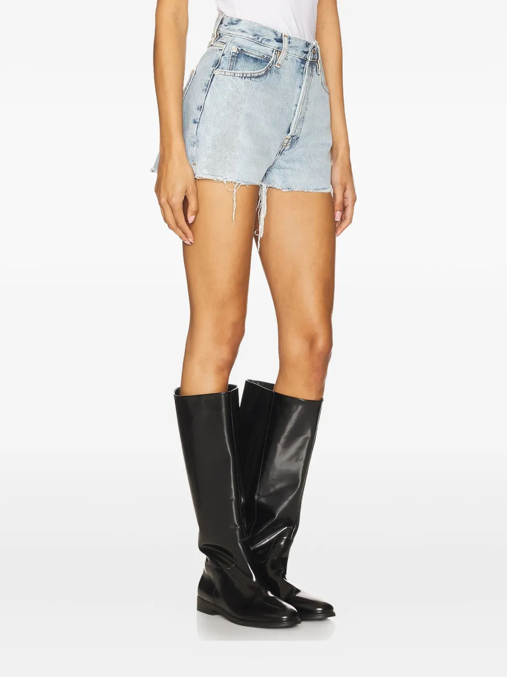 Frame The Dare Denim Shorts In Blue