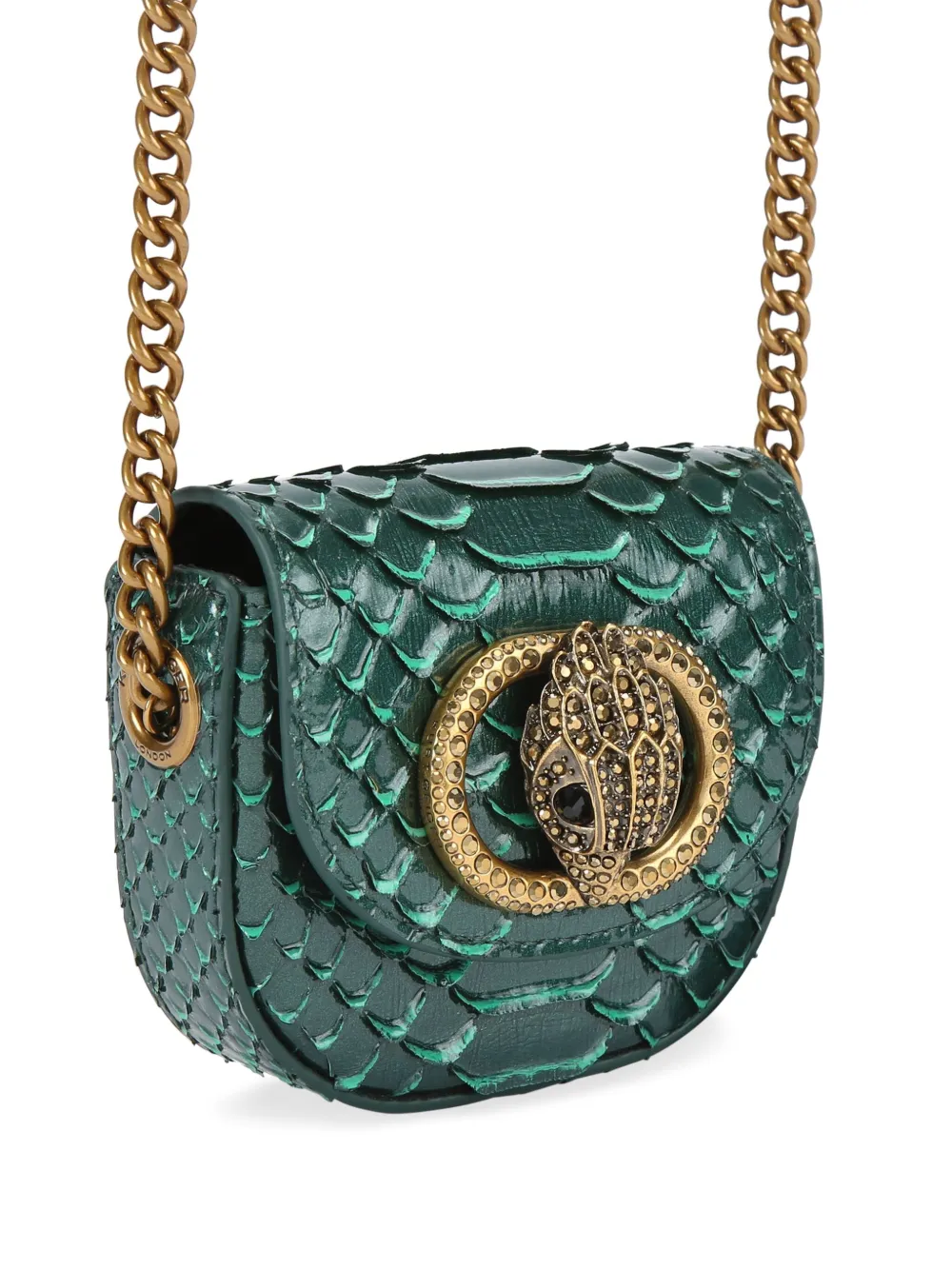 Kurt Geiger Mini Chelsea Eagle-embellioshment Cross Body Bag In Green