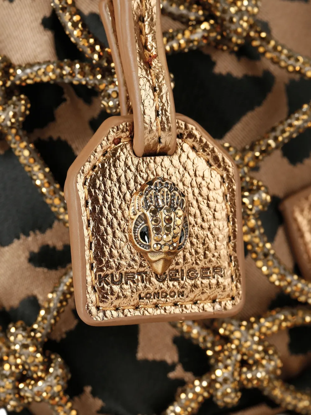 Kurt Geiger London Macrame mini-shopper verfraaid met kristallen Bruin