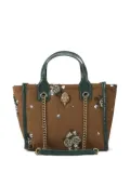 Kurt Geiger London Hoxton beaded floral tote bag - Brown