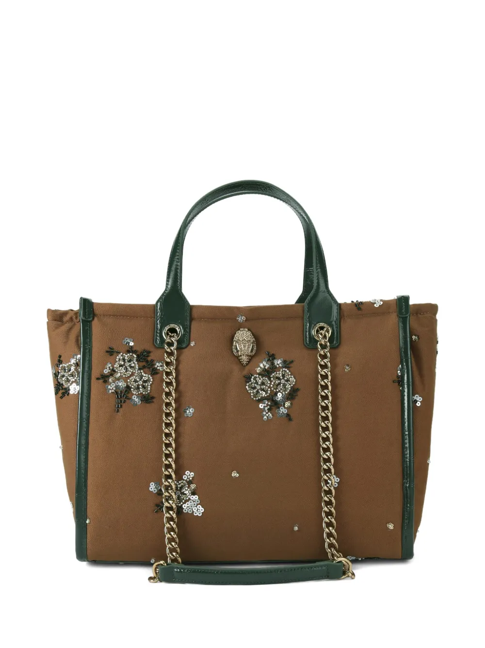 Kurt Geiger London Hoxton beaded floral tote bag - Marrone