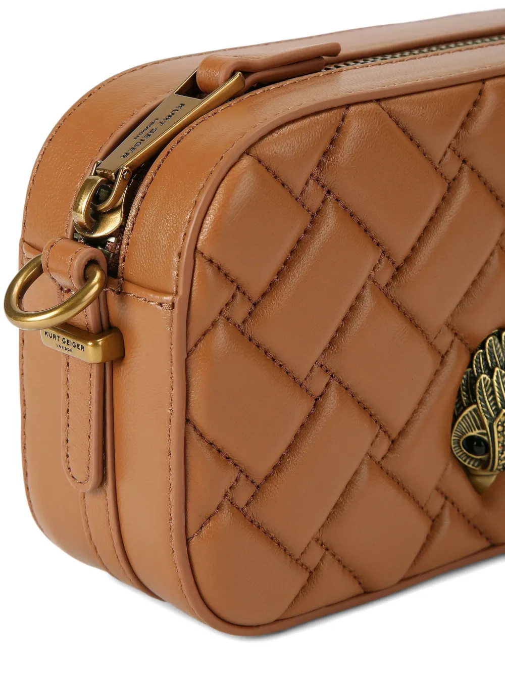 Kurt Geiger Small Kensington Bird-embellishment Cross Body Bag In Brown