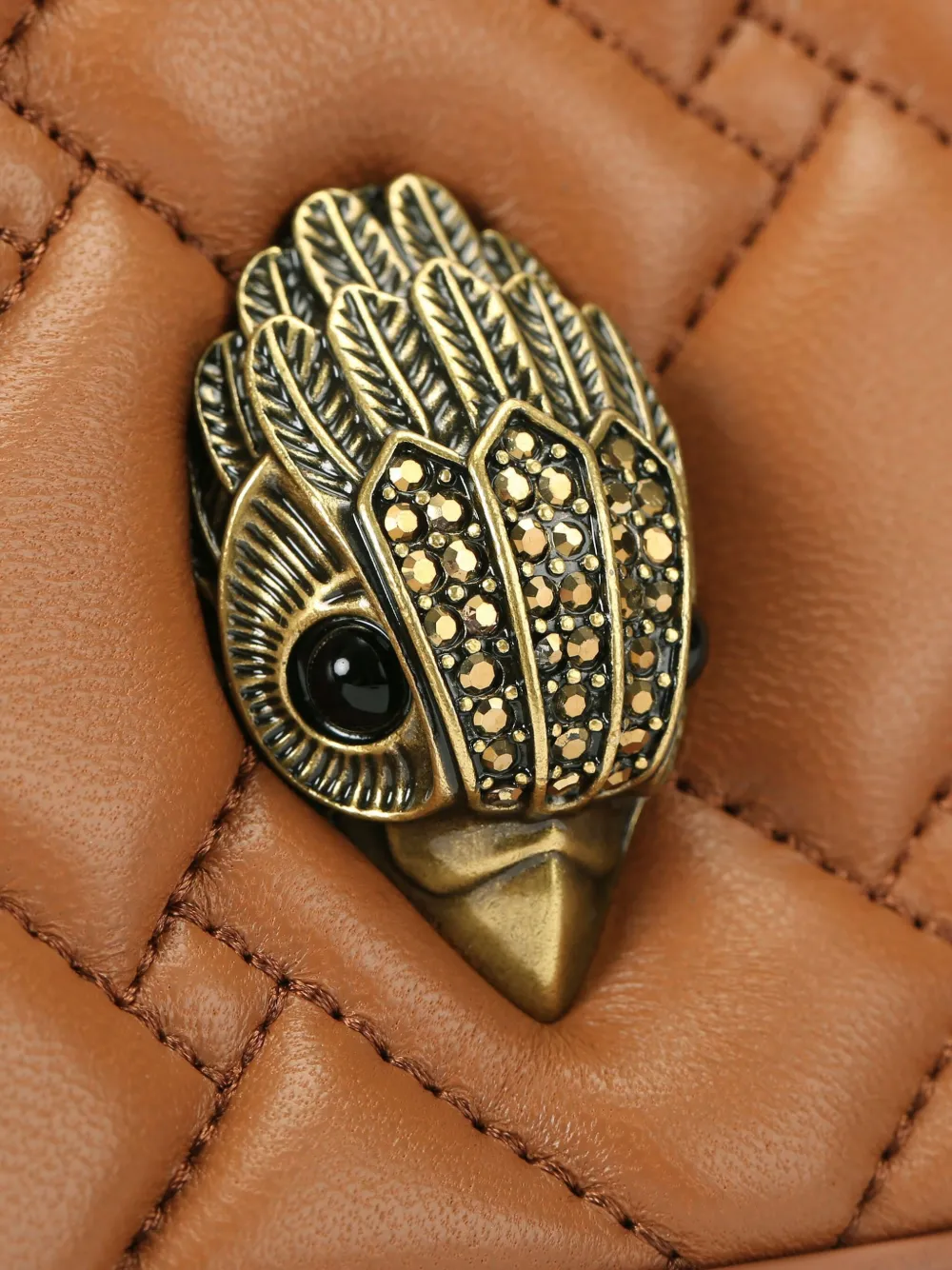 Kurt Geiger Small Kensington Bird-embellishment Cross Body Bag In Brown