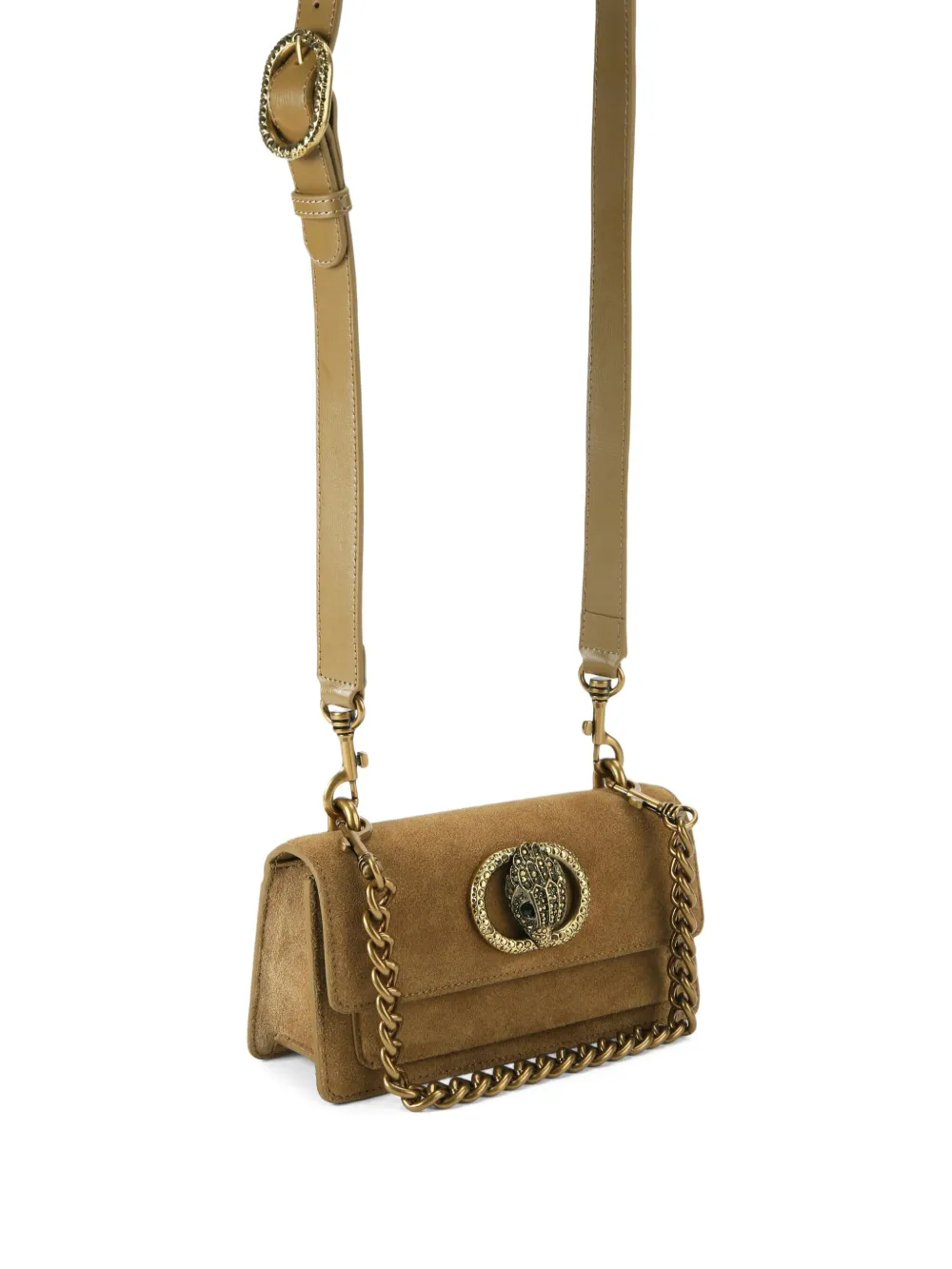 Kurt Geiger Womens Tan Chelsea Small Suede Cross-body Bag In Brown