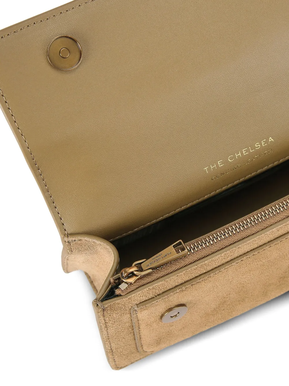 Kurt Geiger Womens Tan Chelsea Small Suede Cross-body Bag In Brown