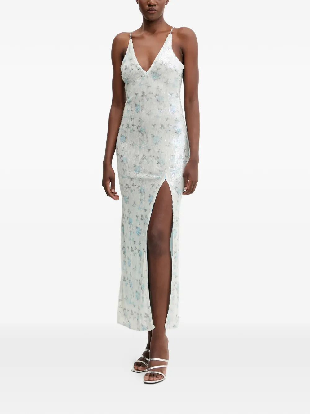 Bardot sequined midi dress - Bianco