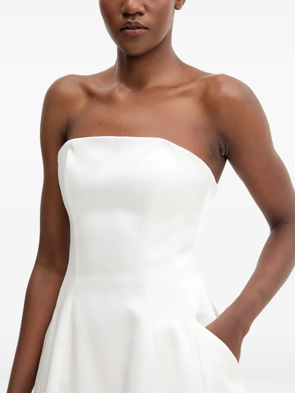 Bardot Karoline strapless mini-jurk met zak Wit