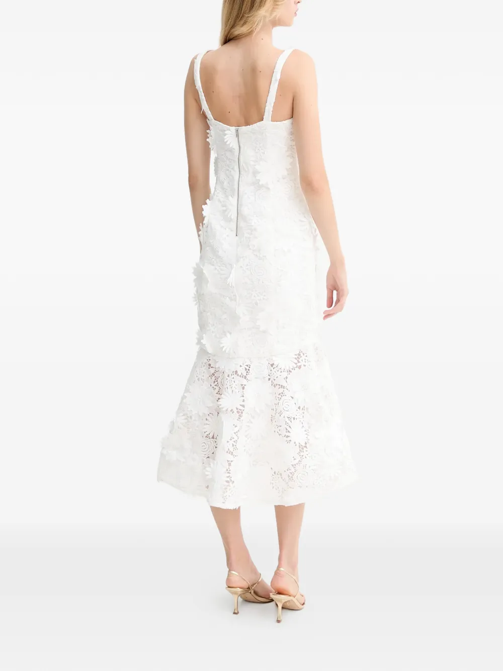 Floral-Laced Midi Dress