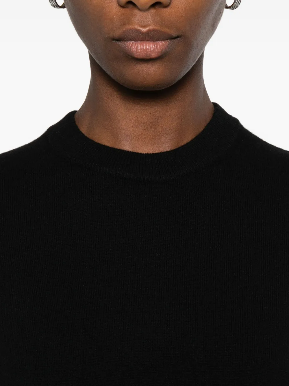 Vince Round-neck Long-sleeve Sweater In Black