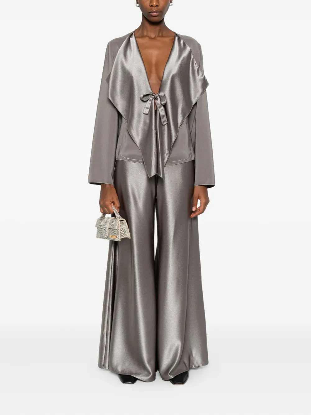 Stephan Janson satin flared trousers - Grijs