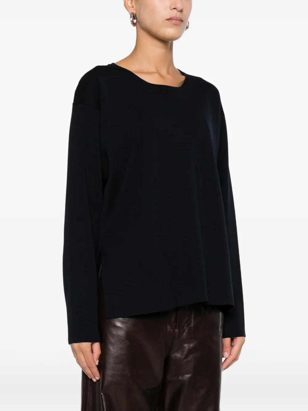 Roberto Collina Long Sleeve Sweater In Blue