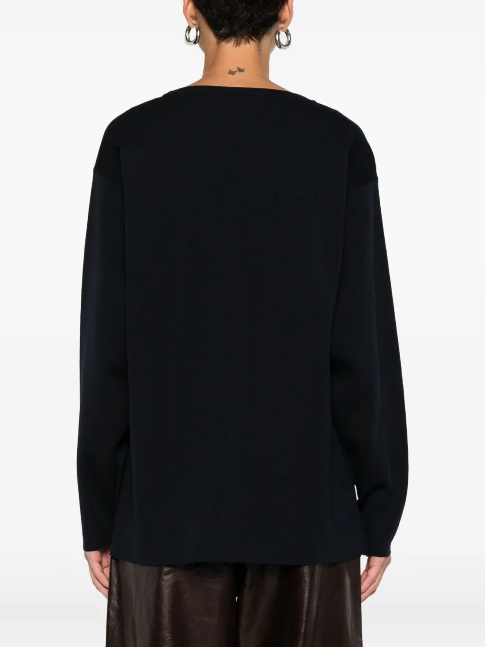 Roberto Collina Long Sleeve Sweater In Blue