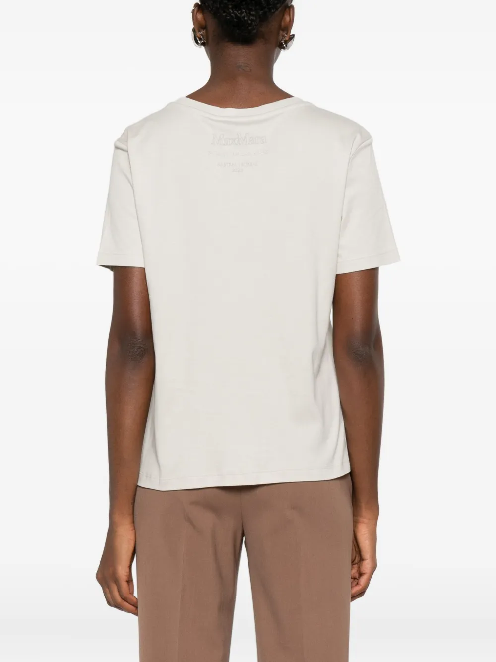 'S Max Mara T-shirt met geborduurd logo en ronde hals Wit