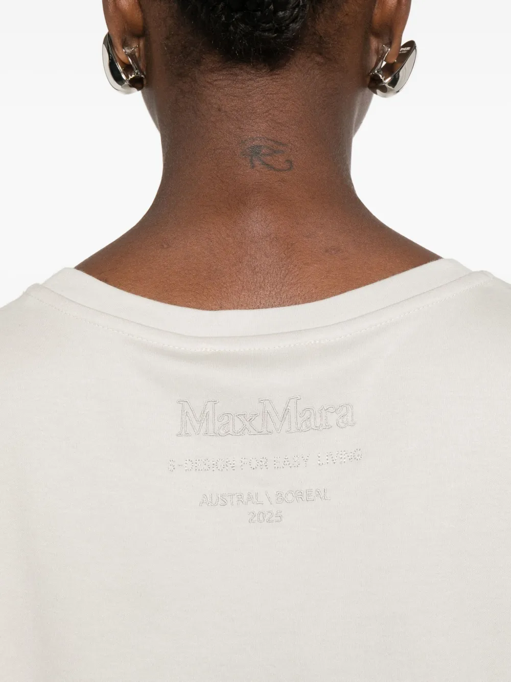 'S Max Mara T-shirt met geborduurd logo en ronde hals Wit