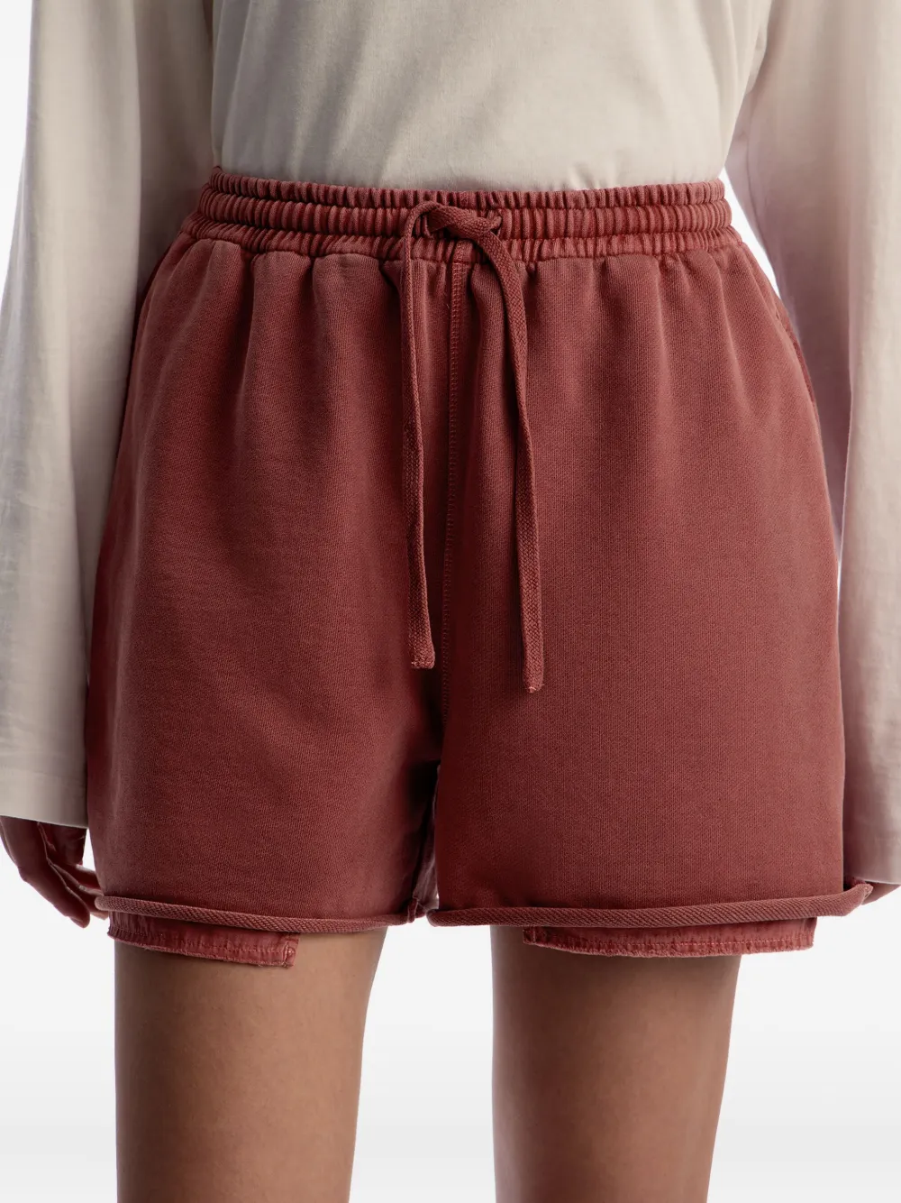 12 Storeez Drawstring Terry Shorts In Red