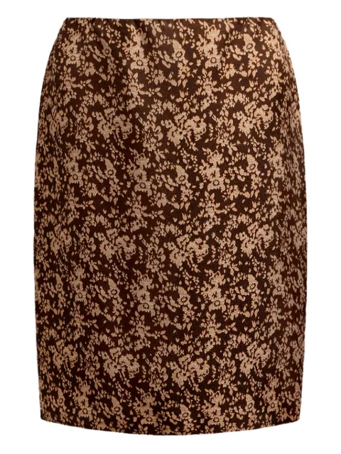 12 STOREEZ floral-pattern silk midi skirt