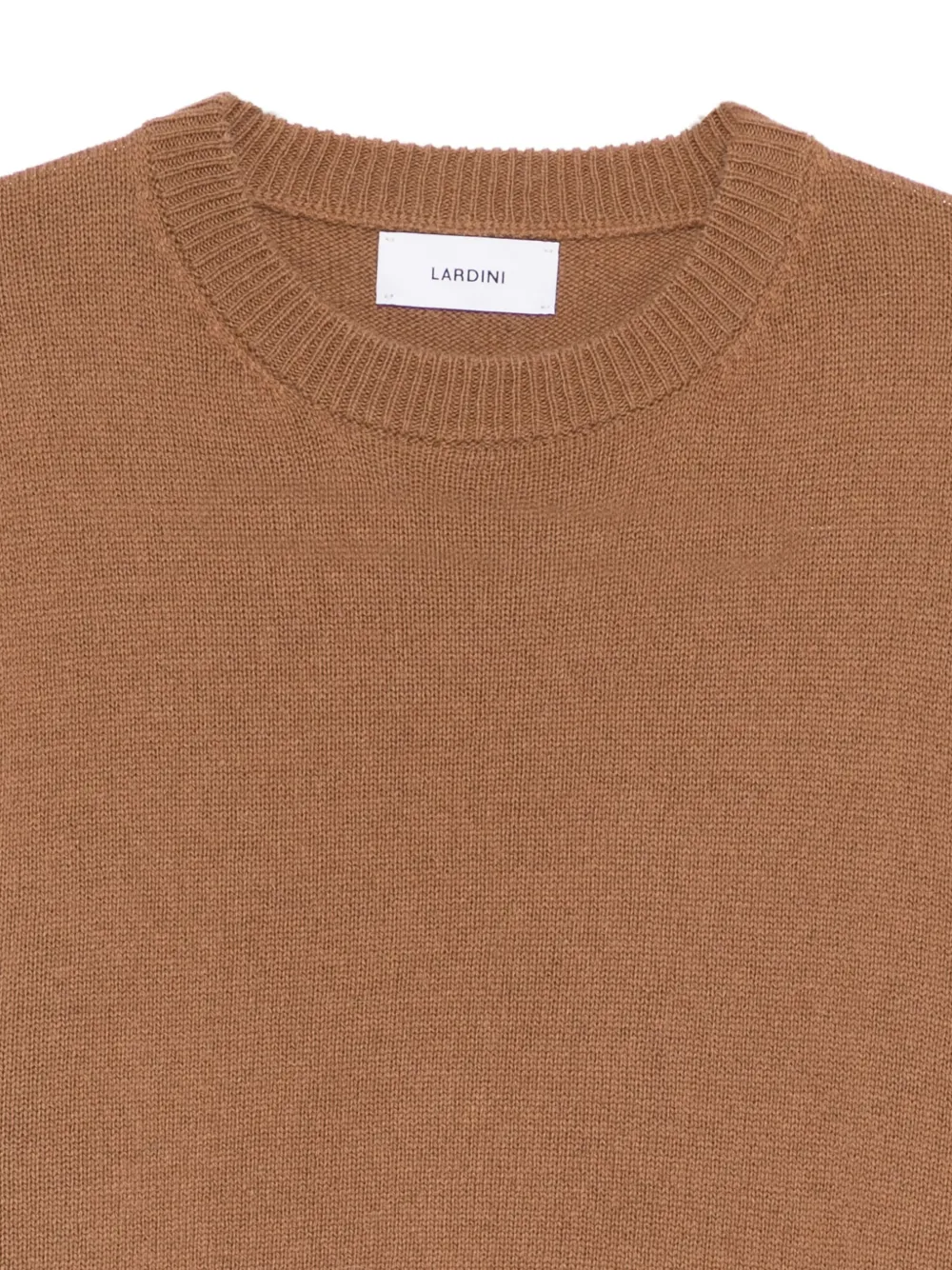 Lardini Geribbelde sweater met ronde hals Bruin