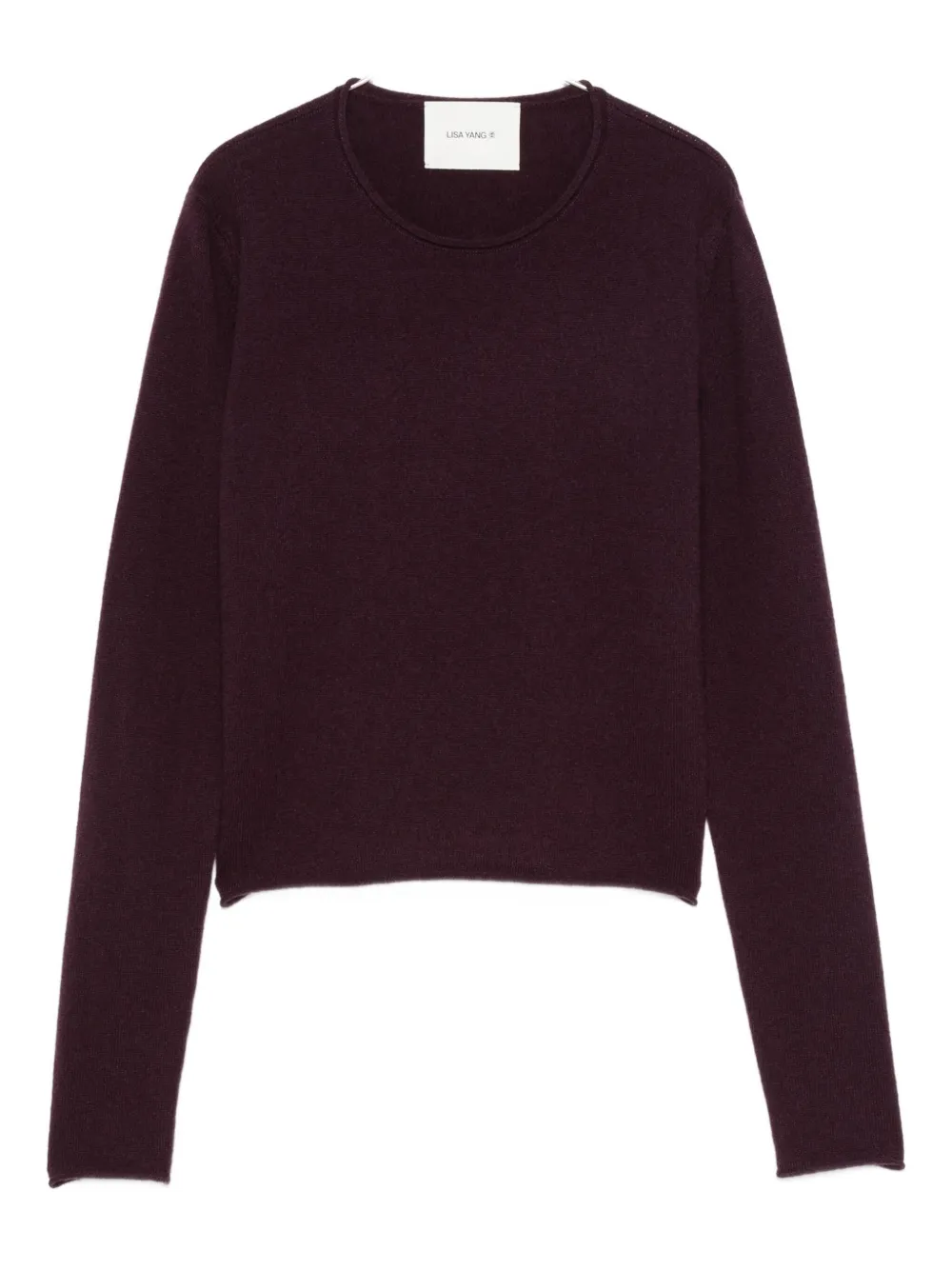 Lisa Yang Long-sleeve Cropped Sweater In Brown