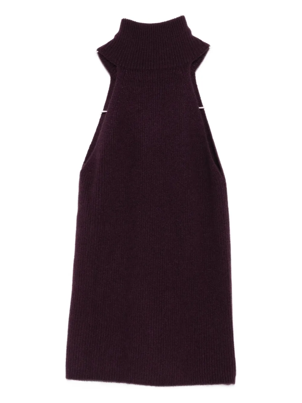 Lisa Yang High-neck Ribbed Top In Burgundy