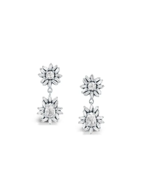 Suzanne Kalan ドロップピアス 18Kホワイトゴールド | シルバートーン