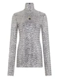 Rabanne cut-out long-sleeved top - Silver