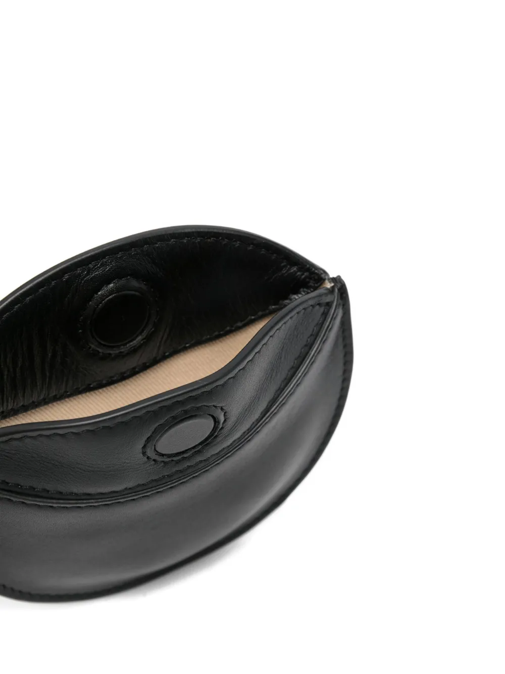 Jacquemus Curved Half-moon Leather Bag Accessory In Black