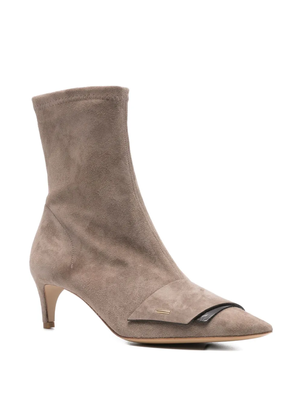 Del Carlo pointed-toe suede ankle boots Brown