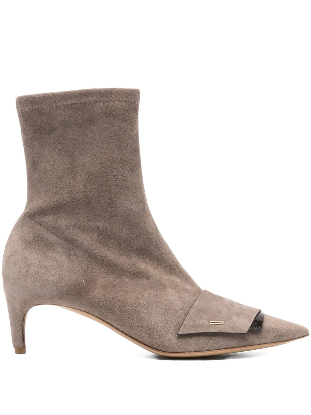 Del Carlo pointed-toe suede ankle boots Brown