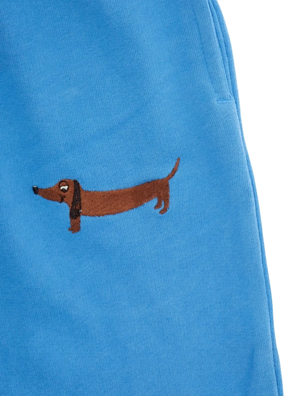 Mini Rodini Trainingsbroek met geborduurde hond Blauw