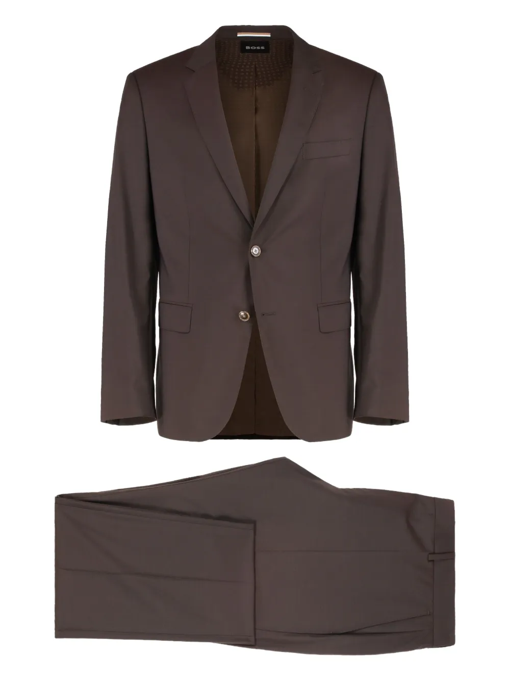 Hugo Boss Single-breasted Suit In Brown