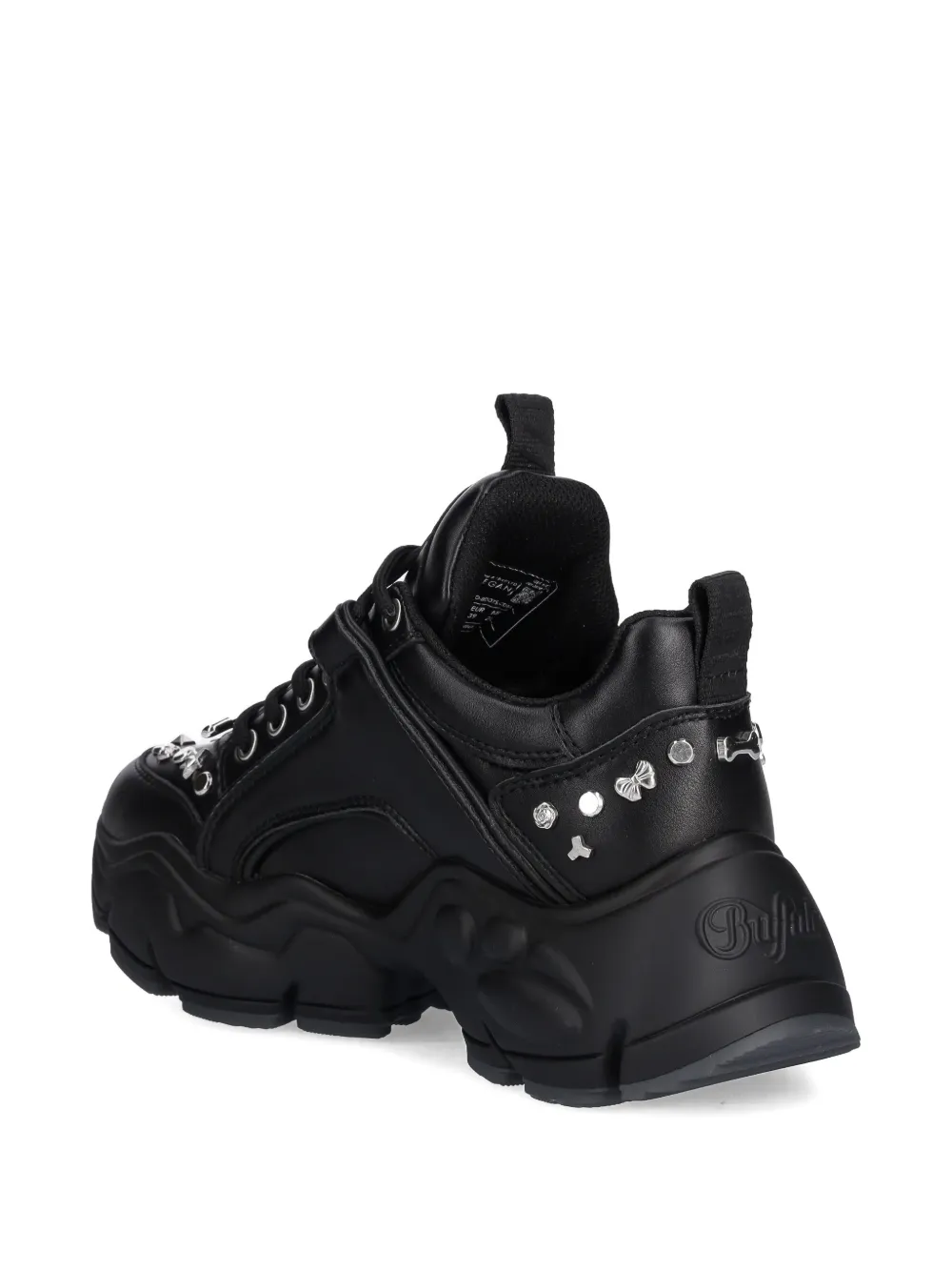 Buffalo Binary Punk sneakers met ketting en studs Zwart