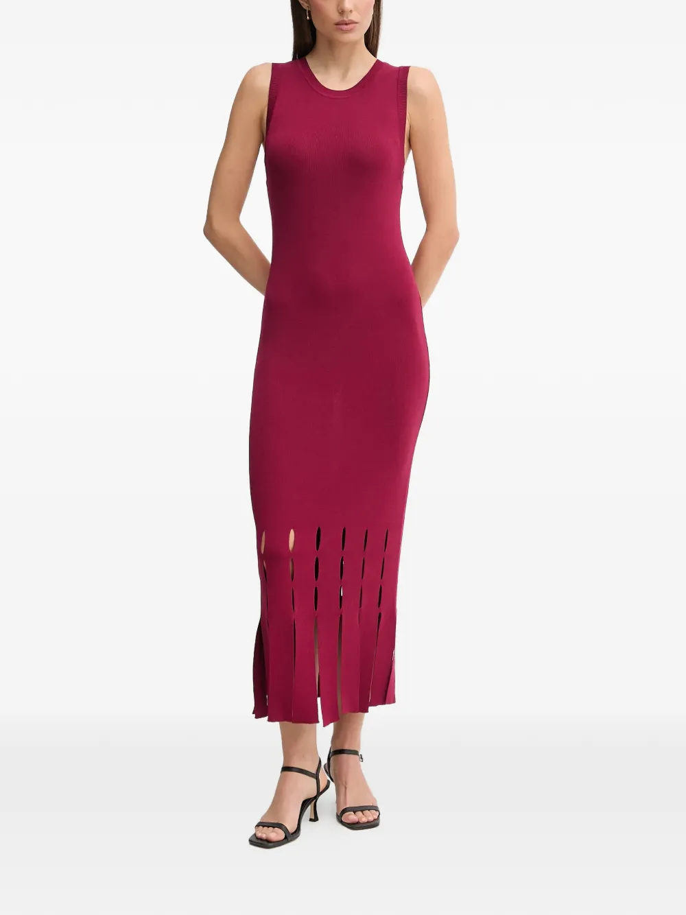 DKNY Uitgesneden midi-jurk - Rood