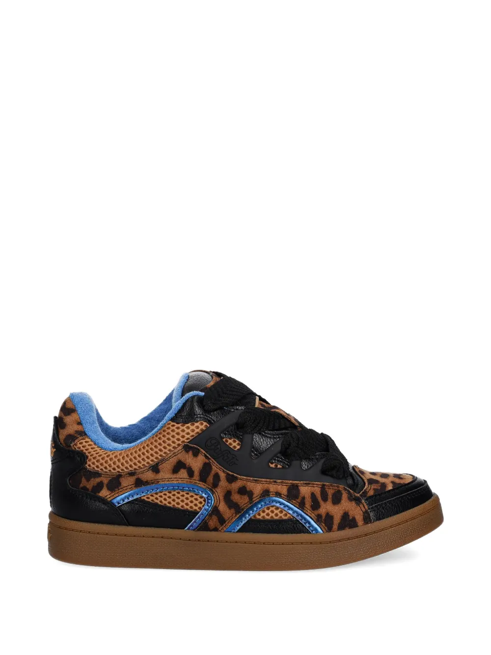 Buffalo leopard print lace-up sneakers - Marrone