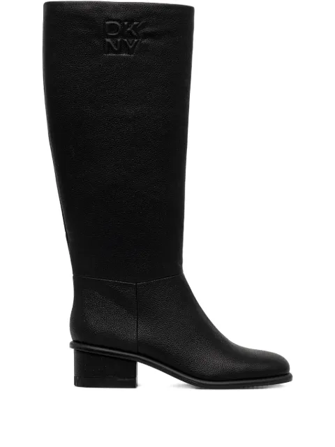 DKNY embossed-logo knee-high boots