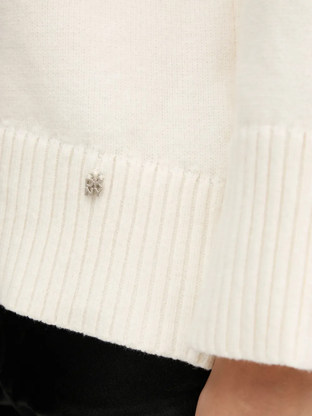 Dkny Ribbed High-neck Sweater In Neutral